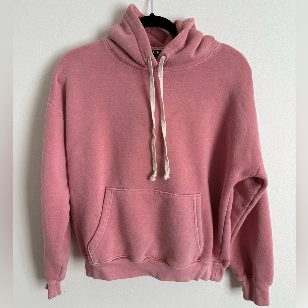 J Crew Heritage Fleece Hoodie in Pink size small